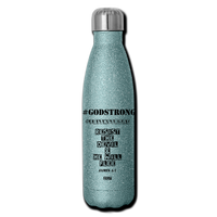 NOT TODAY SATAN: Insulated Stainless Steel Water Bottle - turquoise glitter