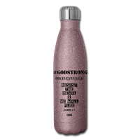 NOT TODAY SATAN: Insulated Stainless Steel Water Bottle - pink glitter