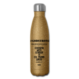 NOT TODAY SATAN: Insulated Stainless Steel Water Bottle - gold glitter