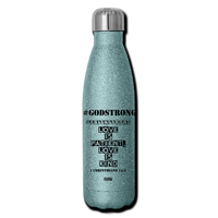 LOVE ALWAYS WINS: Insulated Stainless Steel Water Bottle - turquoise glitter