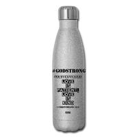 LOVE ALWAYS WINS: Insulated Stainless Steel Water Bottle - silver glitter