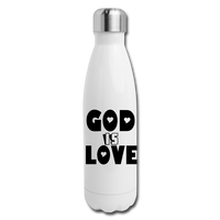GOD IS LOVE: Insulated Stainless Steel Water Bottle - white