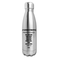 GOD IS LOVE: Insulated Stainless Steel Water Bottle - silver