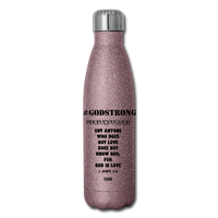 GOD IS LOVE: Insulated Stainless Steel Water Bottle - pink glitter