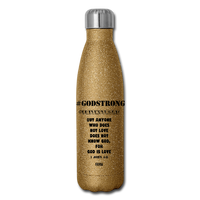 GOD IS LOVE: Insulated Stainless Steel Water Bottle - gold glitter