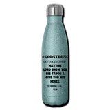 PEACE.LOVE.FAVOR.GRACE: Insulated Stainless Steel Water Bottle - turquoise glitter