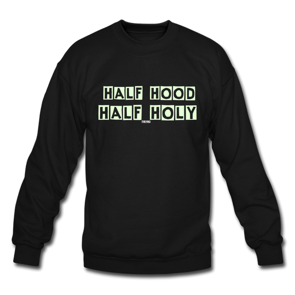 HALF HOOD: Crewneck Sweatshirt - black