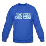 HALF HOOD: Crewneck Sweatshirt - royal blue