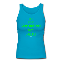 I'M JUST PROTECTING MY PEACE: Women's Longer Length Fitted Tank - turquoise