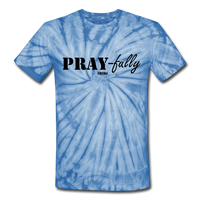 PRAY-fully: Unisex Tie Dye T-Shirt - spider baby blue