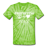 P.M.P: Unisex Tie Dye T-Shirt - spider lime green