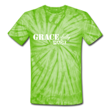 GRACE-fully MADE (wl): Unisex Tie Dye T-Shirt - spider lime green