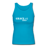 GRACE-fully MADE: Women's Longer Length Fitted Tank - turquoise