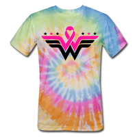 WONDER WARRIOR: BREAST CANCER AWARENESS Unisex Tie Dye T-Shirt - rainbow