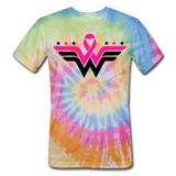 WONDER WARRIOR: BREAST CANCER AWARENESS Unisex Tie Dye T-Shirt - rainbow