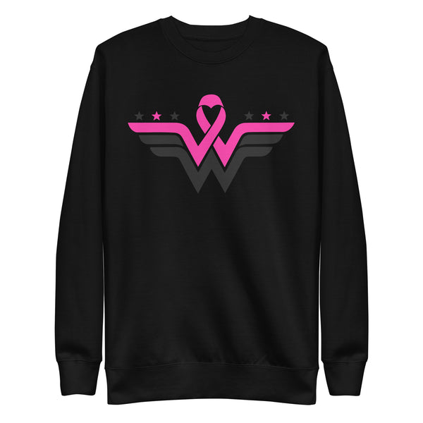 WONDER WARRIOR/ BREAST CANCER AWARENESS: Unisex Premium Sweatshirt