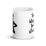 Too Blessed: White glossy mug